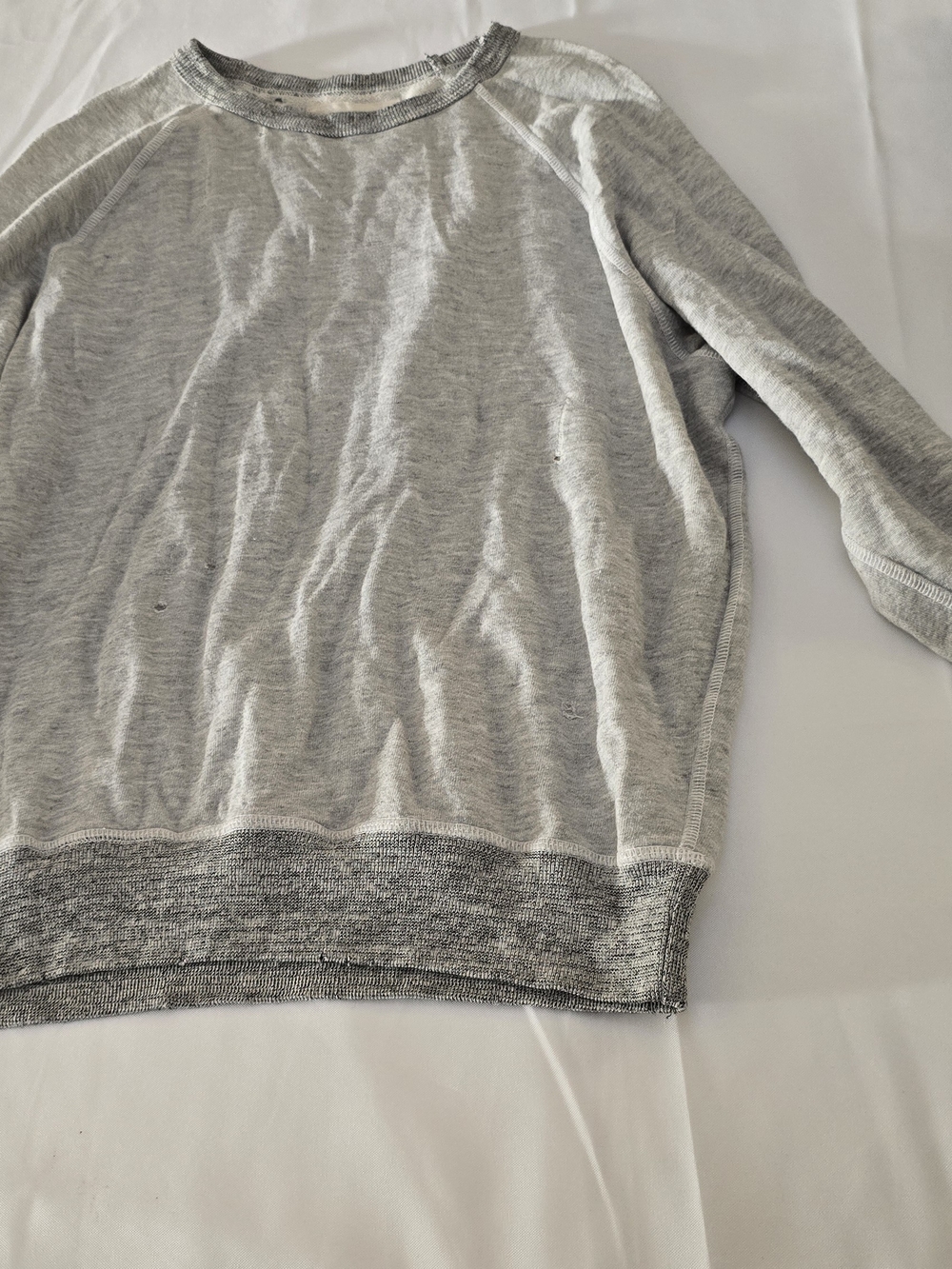 THE GREAT. Heather Light Gray Crew Sweatshirt
